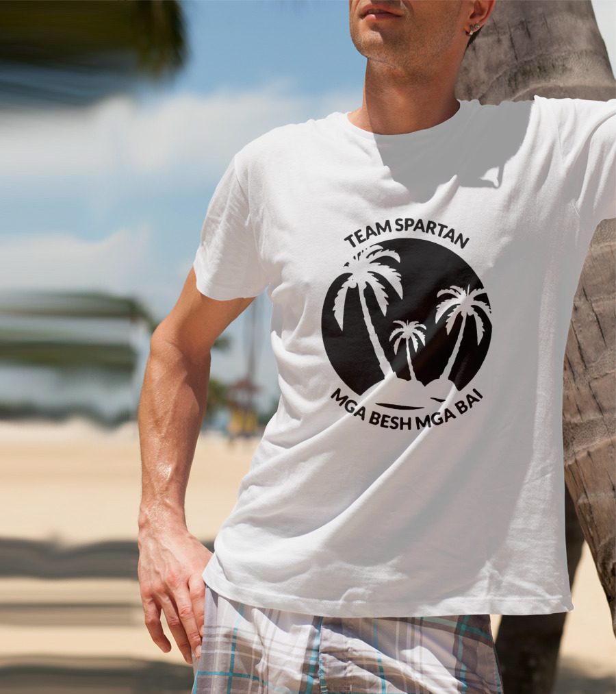 Team Spartan Mga Besh Mga Bai Tropical Palm Island T-Shirt