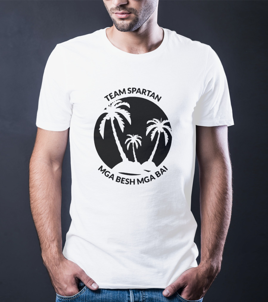 Team Spartan Mga Besh Mga Bai Tropical Palm Island T-Shirt