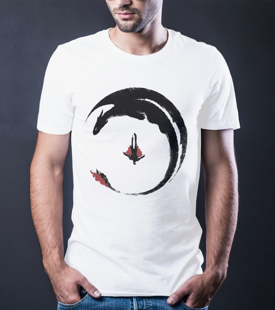 Hiccup And Toothless Fly Artistic Circular T-Shirt
