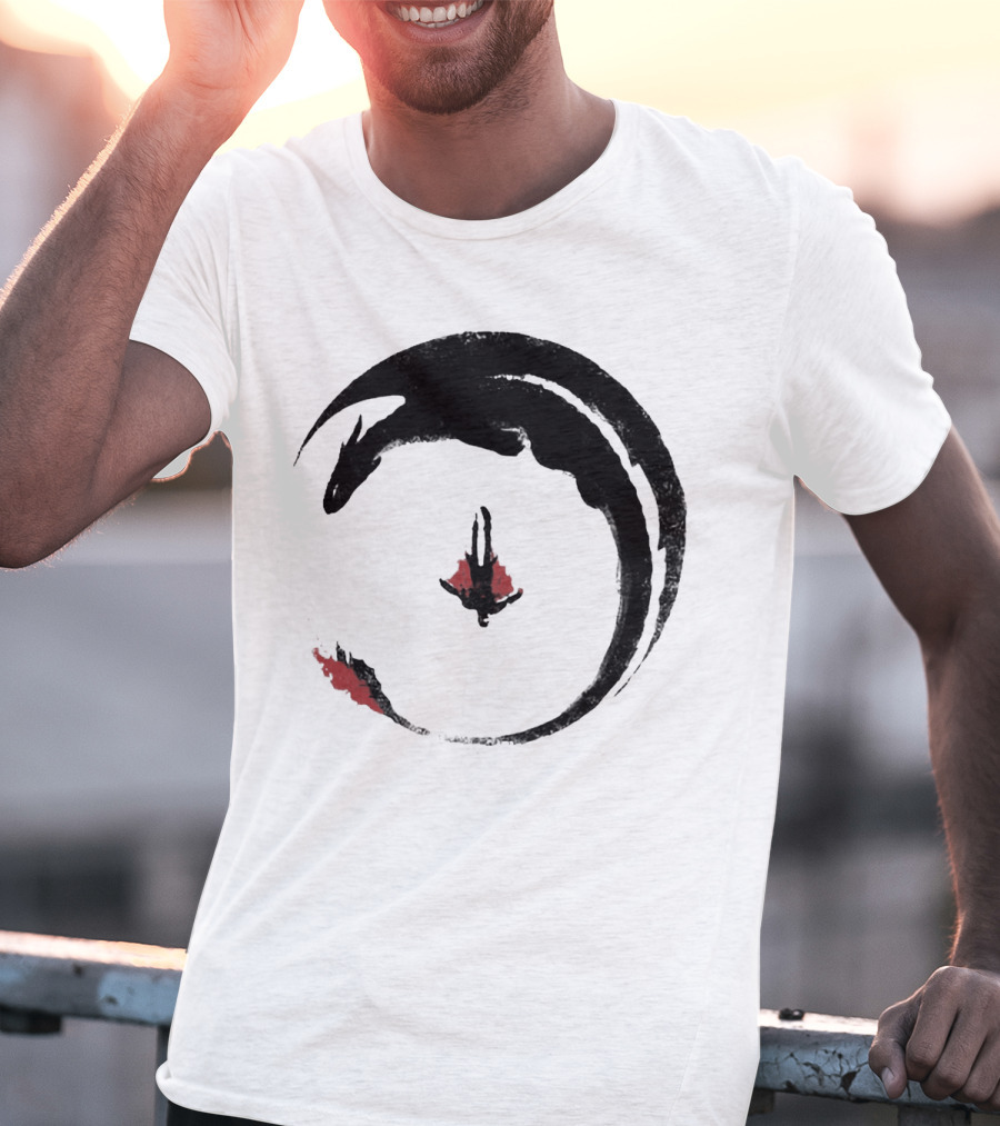 Hiccup And Toothless Fly Artistic Circular T-Shirt