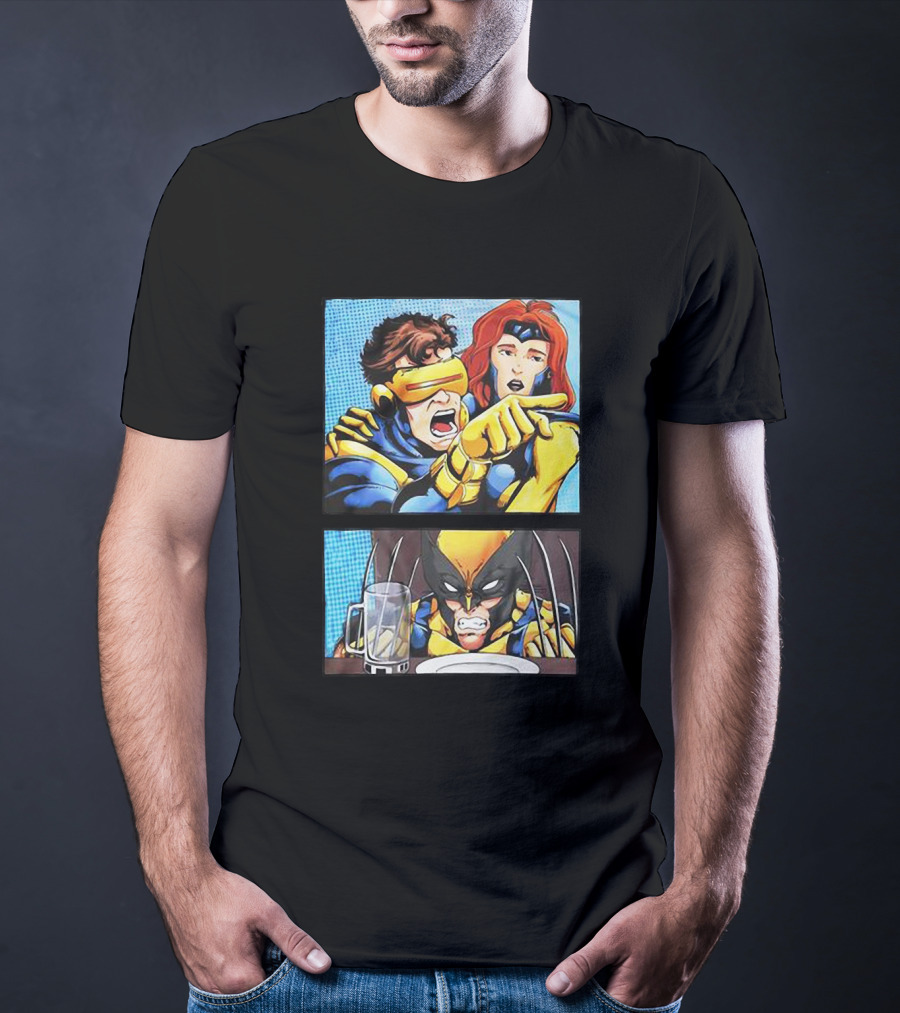 Cyclops And Jean Grey Arguing With Wolverine Meme T-Shirt