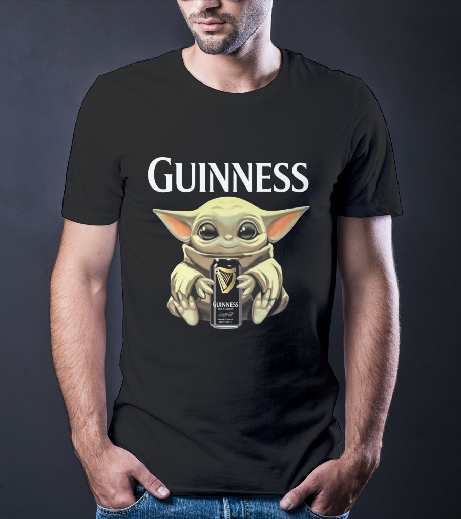 Guinness Baby Yoda Holding Can T-Shirt