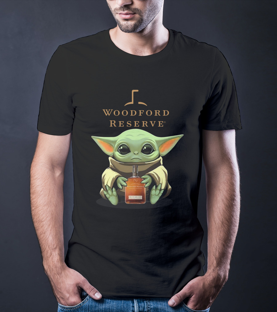 Baby Yoda Holding Woodford Reserve Bourbon T-Shirt