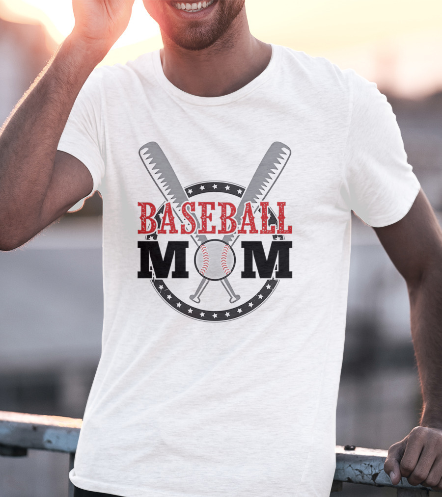 Baseball Mom Crossbats Star Circle T-Shirt