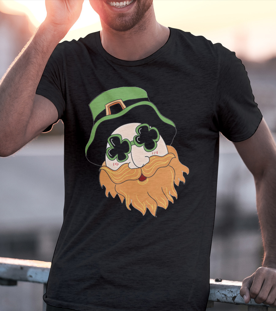 Green Hat Lucky Shamrock Beard T-Shirt