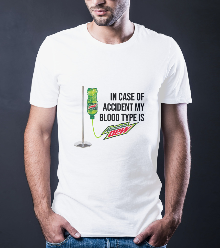 Blood Type IV Mountain Dew Emergency Kit T-Shirt