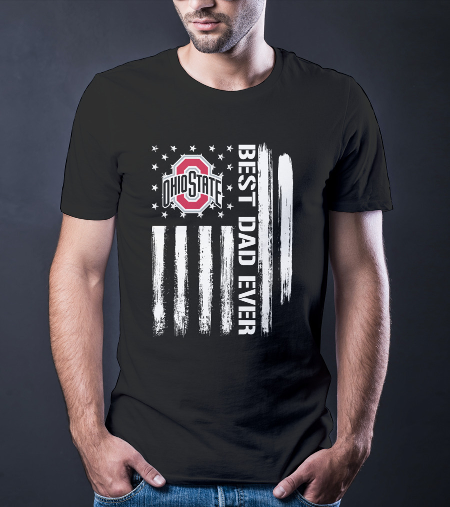 Ohio State Best Dad Ever Flag T-Shirt