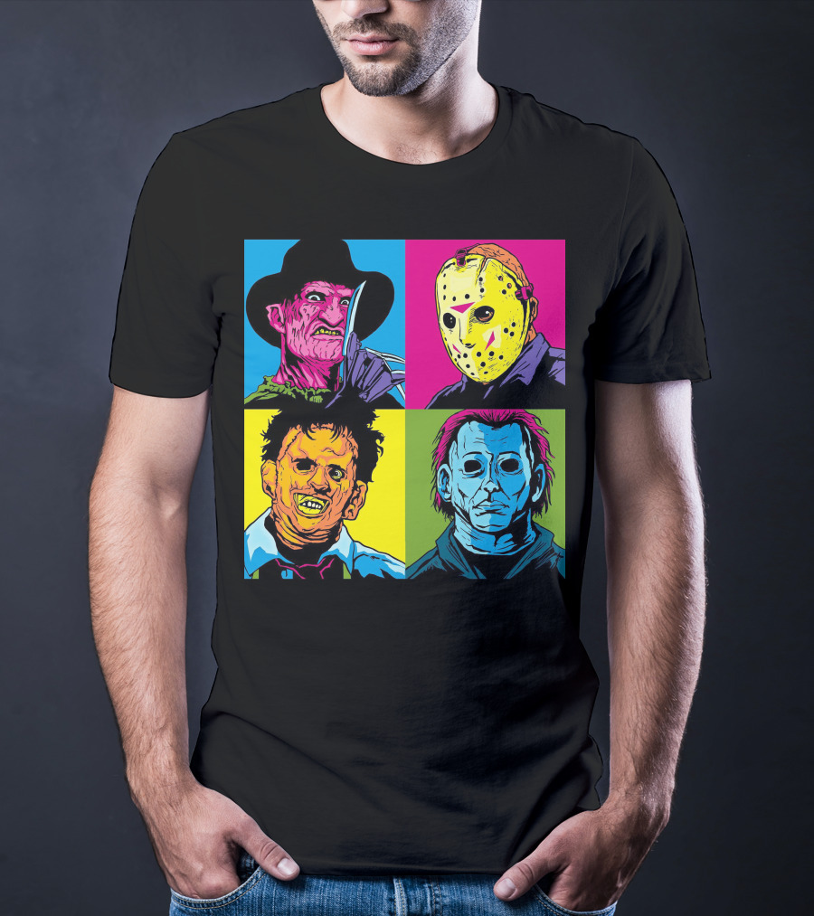 Freddy Krueger Jason Voorhees Leatherface Michael Myers Horror Movie Pop T-Shirt