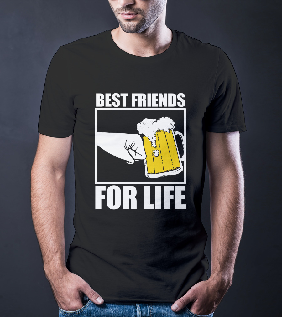 Best Friends For Life Beer Mug Fist Bump T-Shirt