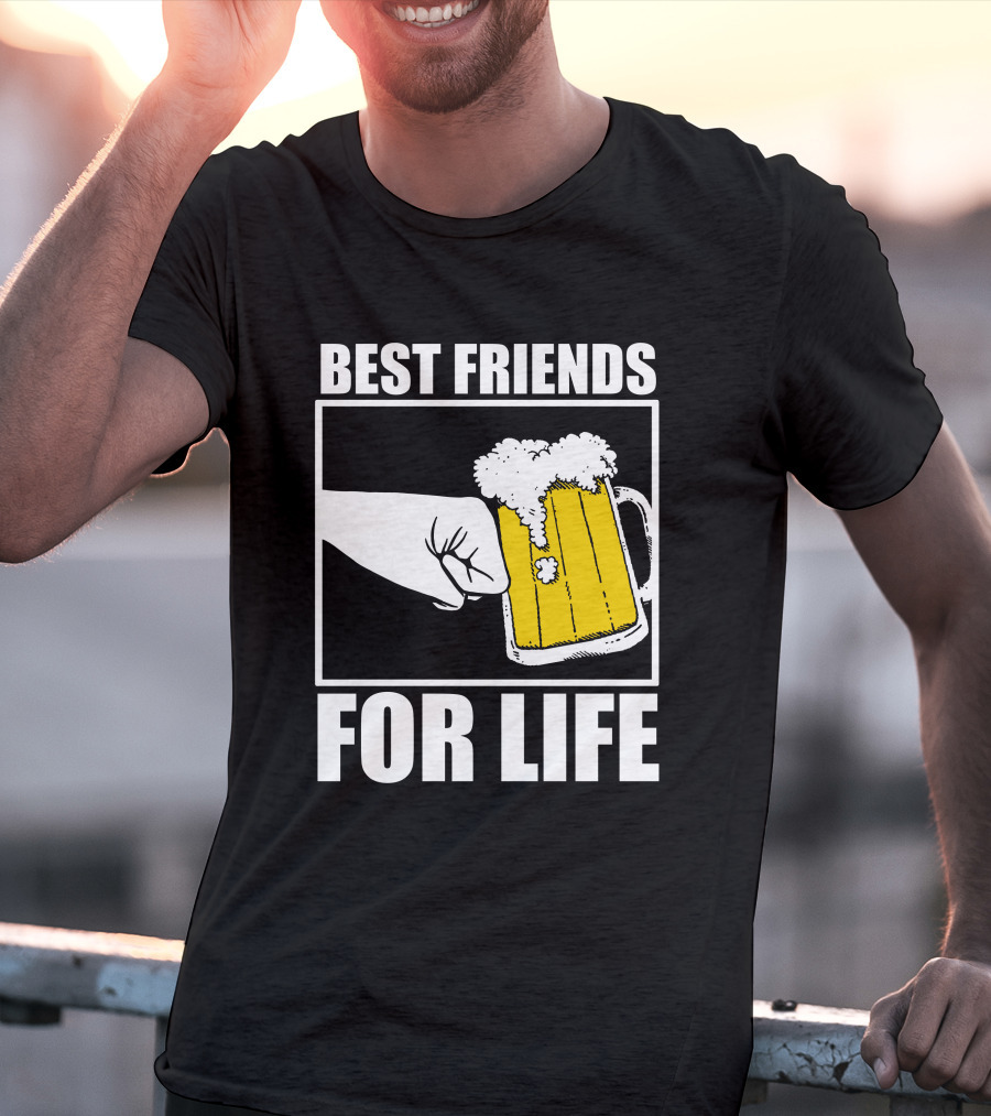 Best Friends For Life Beer Mug Fist Bump T-Shirt