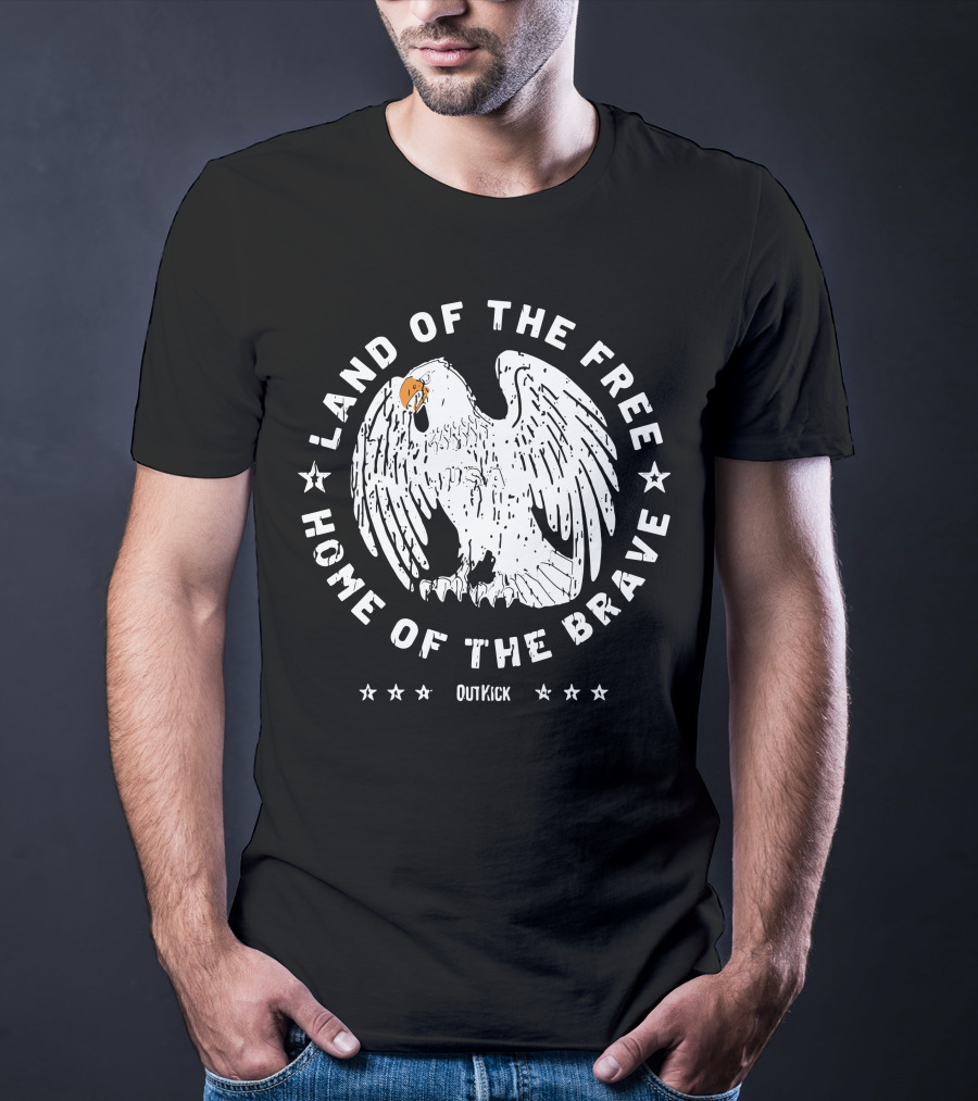 Land Of The Free Home Of The Brave Eagle OutKick T-Shirt