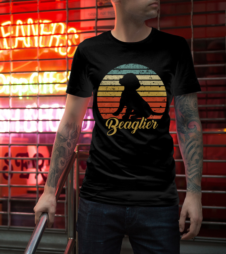 Beaglier Silhouette Vintage Stripes T-Shirt