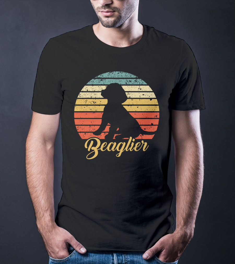 Beaglier Silhouette Vintage Stripes T-Shirt