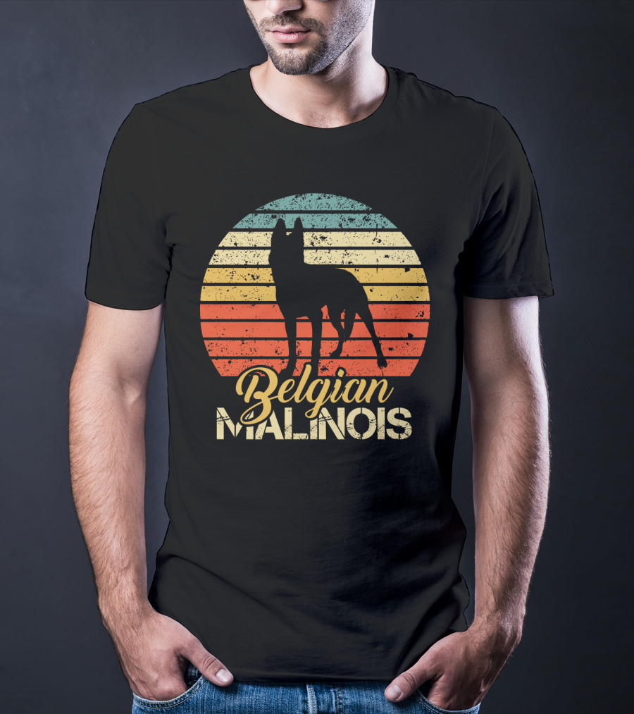 Retro Sunset Belgian Malinois T-Shirt