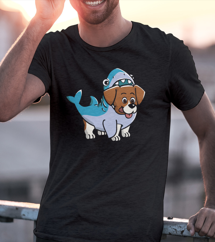 Beagle Shark Costume Hybrid Character T-Shirt