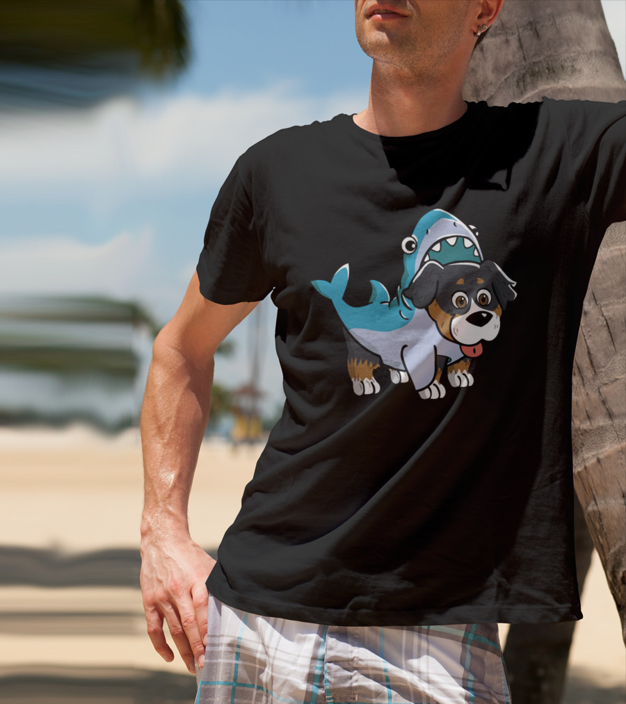Bernese Mountain Dog In Shark Costume Fun T-Shirt