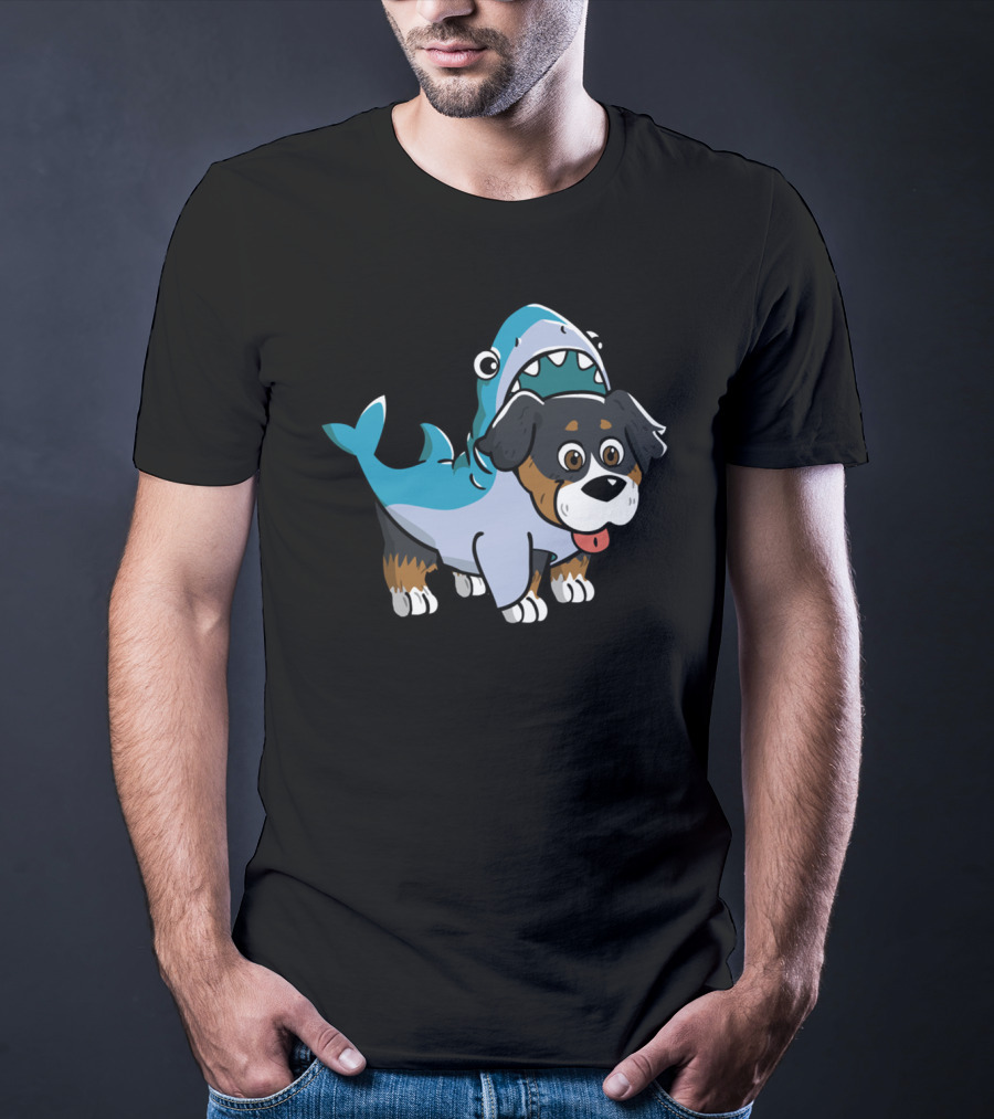 Bernese Mountain Dog In Shark Costume Fun T-Shirt