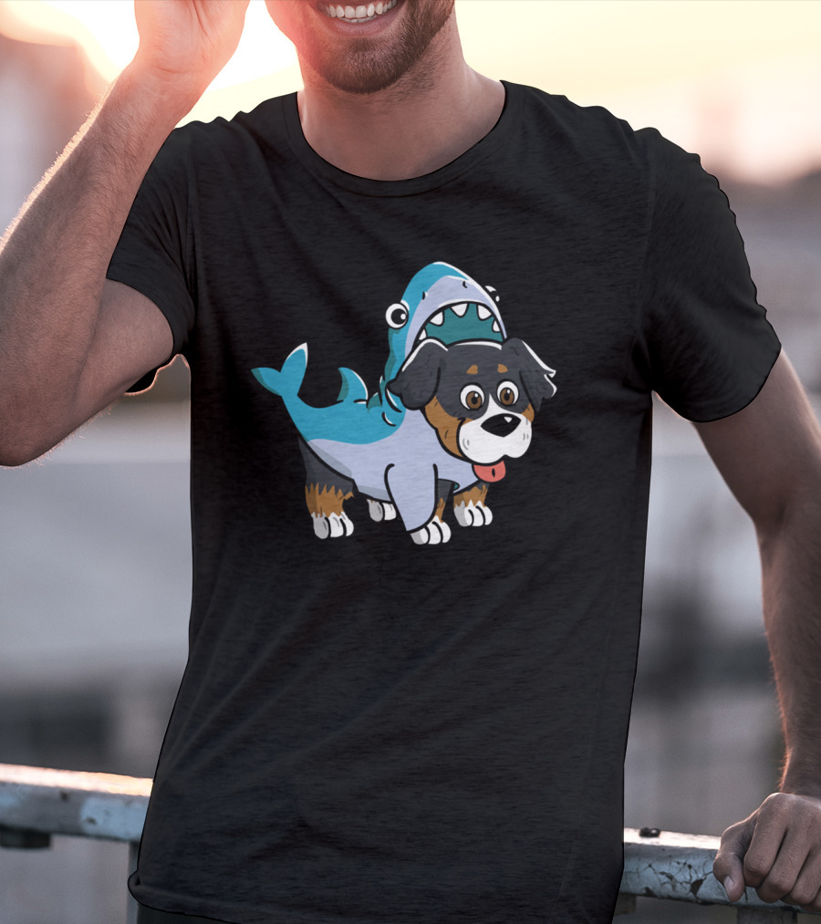 Bernese Mountain Dog In Shark Costume Fun T-Shirt