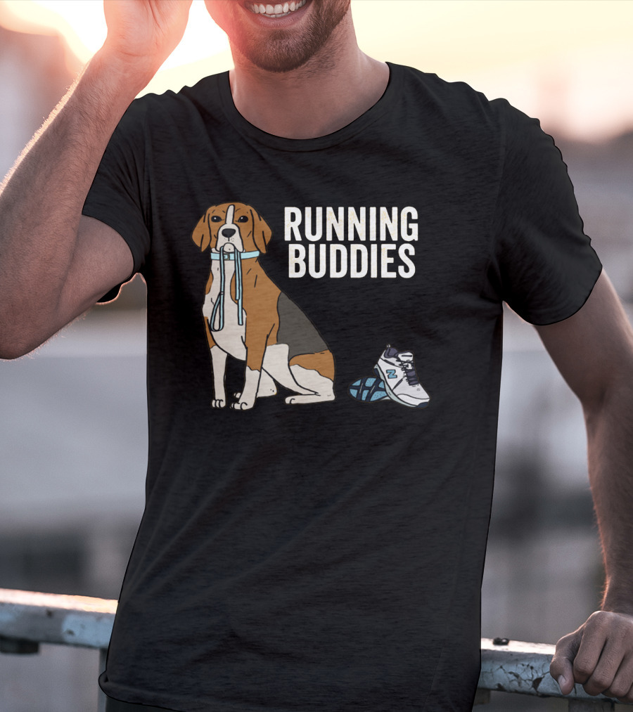 Beagle Running Buddies With Shoe And Leash T-Shirt