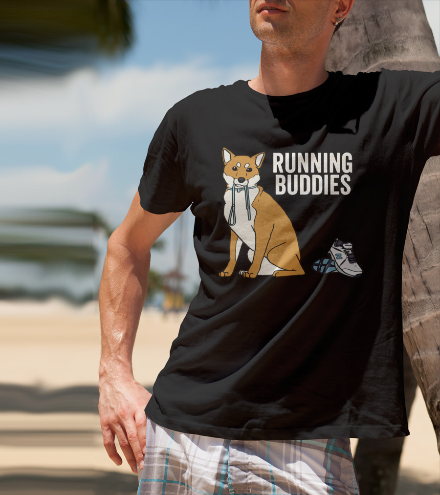 Shiba Inu Running Buddies With Sneakers T-Shirt