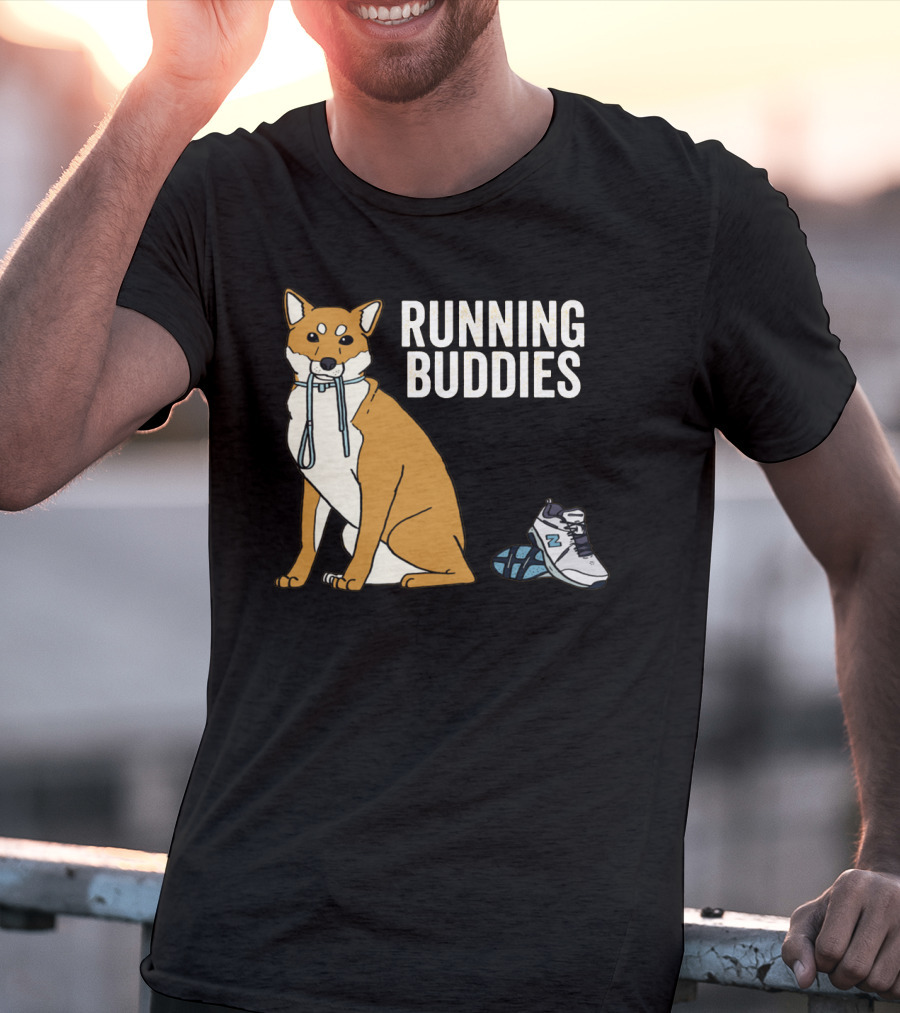 Shiba Inu Running Buddies With Sneakers T-Shirt