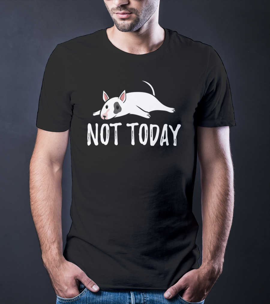 Not Today Bull Terrier Cartoon T-Shirt