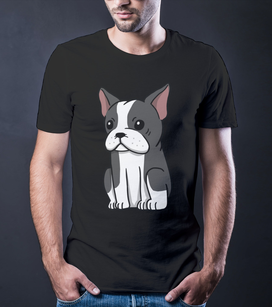 Boston Terrier Cute Cartoon T-Shirt