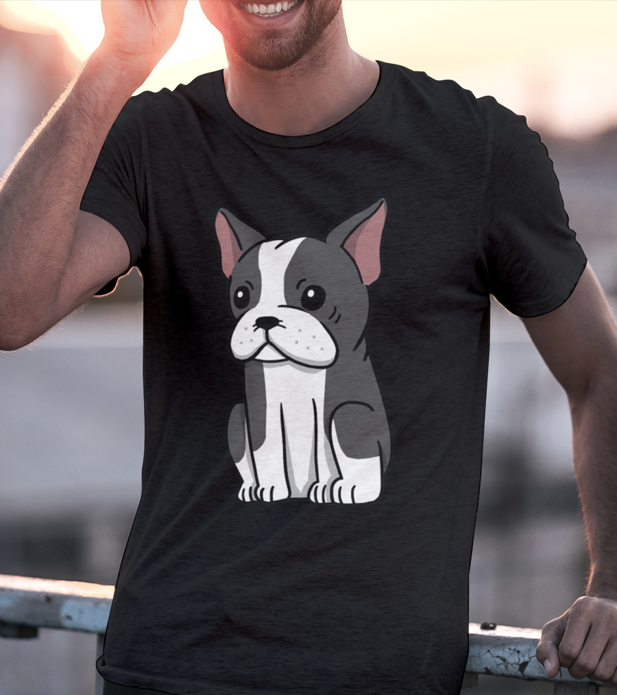 Boston Terrier Cute Cartoon T-Shirt