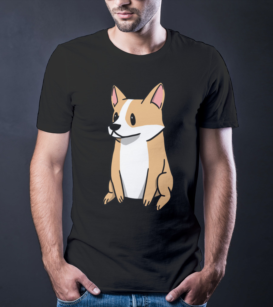 Corgi Illustration Pembroke Welsh Cartoon Dog T-Shirt