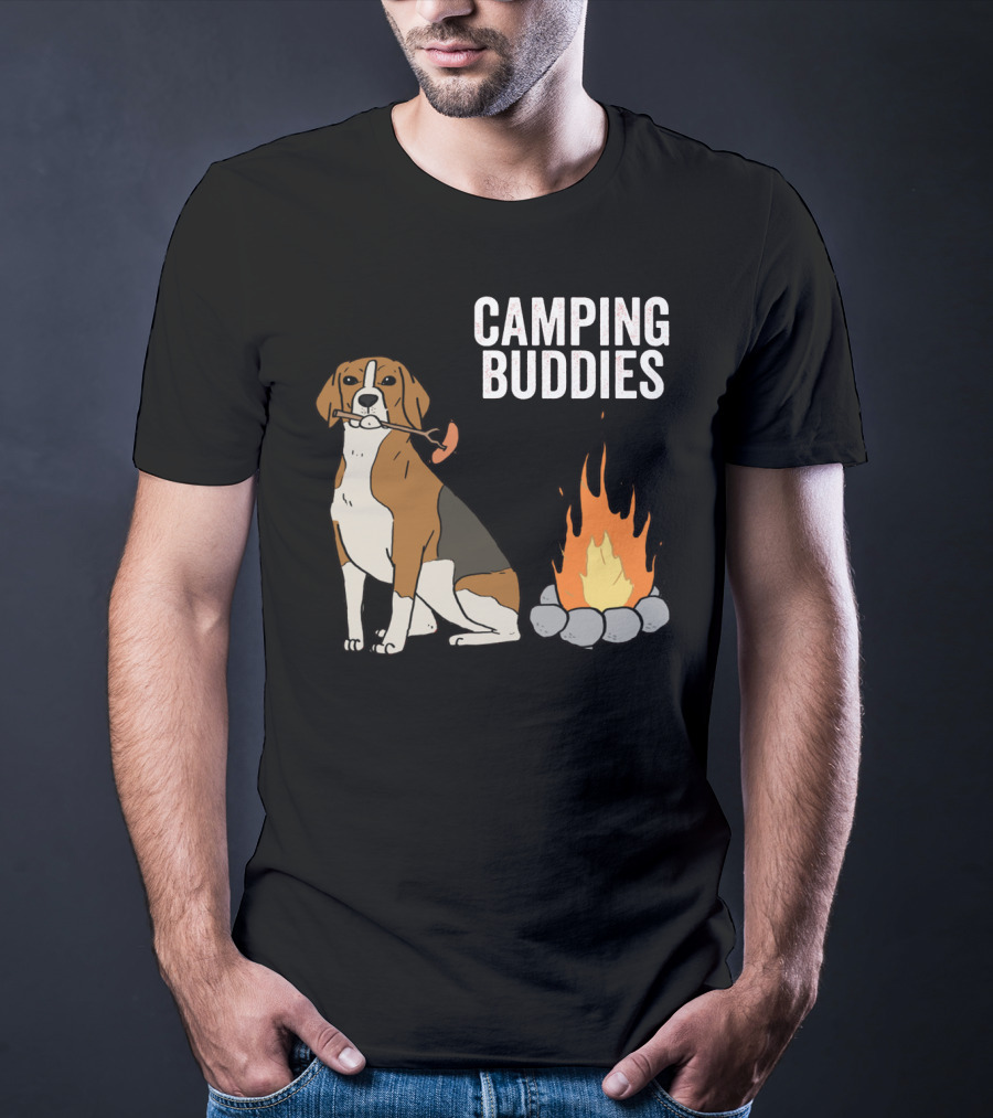 Campground Adventure With Beagle And Campfire Buddies T-Shirt