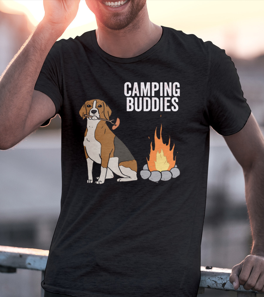 Campground Adventure With Beagle And Campfire Buddies T-Shirt