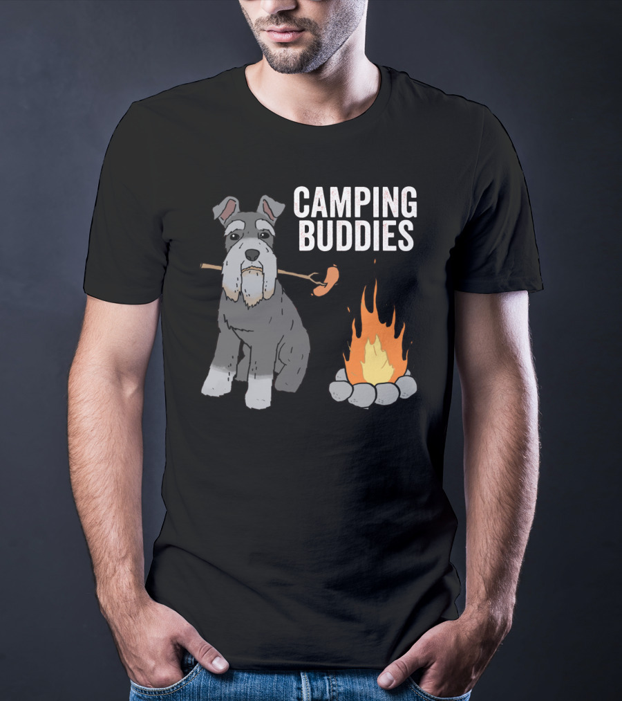 Schnauzer And Campfire Fun: Camping Buddies Delight T-Shirt