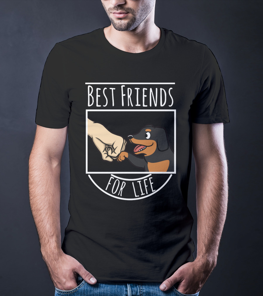 Best Friends For Life Dachshund Fist Bump Fun T-Shirt