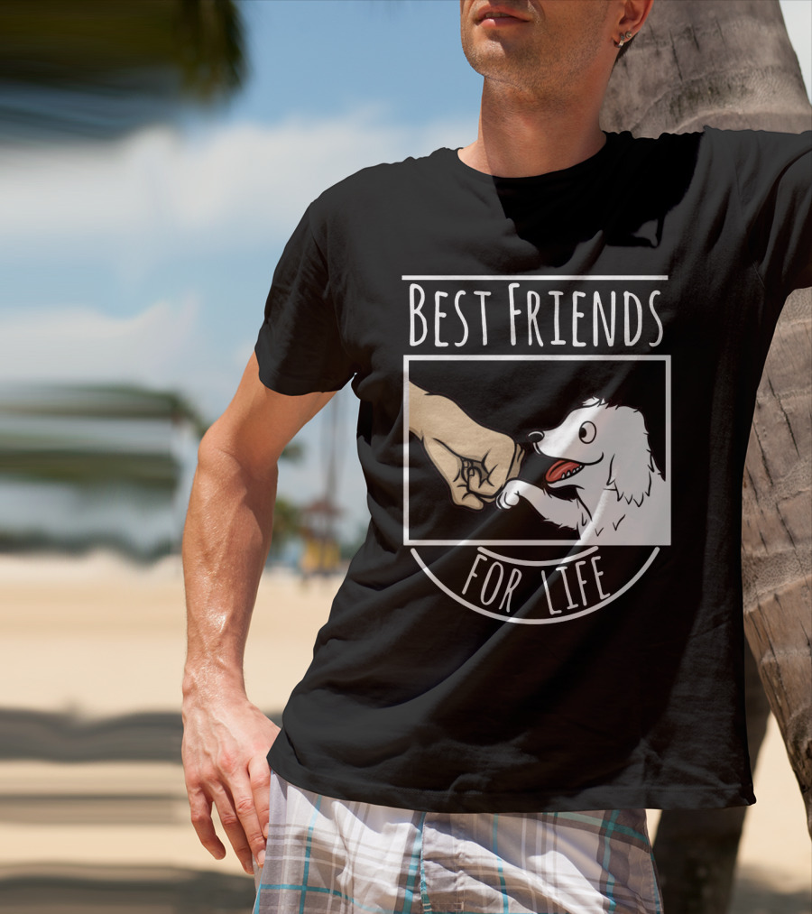 Best Friends For Life Great Pyrenees Puppy And Fist Bump Loyalty T-Shirt