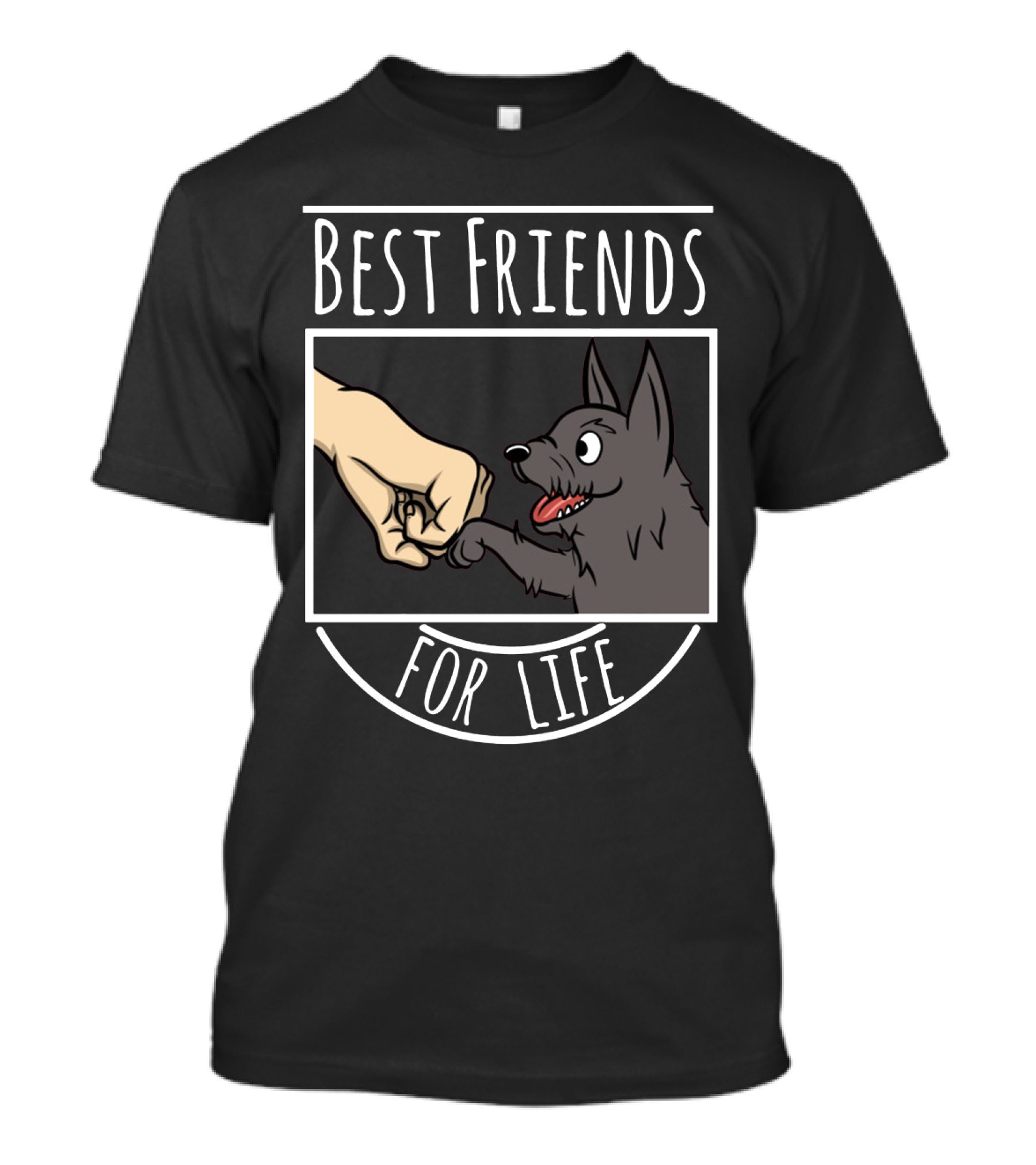 Best Friends For Life Scottie Hand And Paw Fist Bump T-Shirt