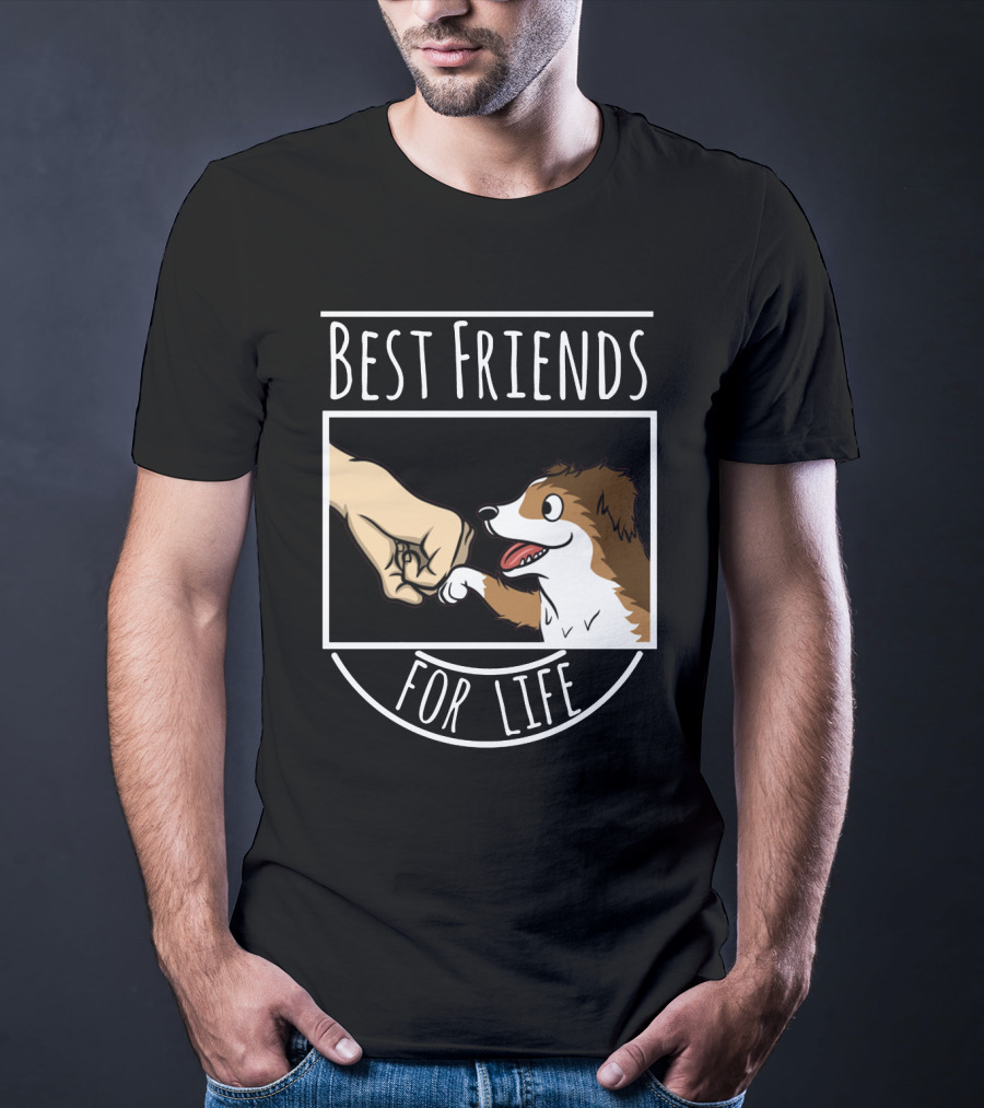 Best Friends For Life Sheltie Fist Bump Solidarity T-Shirt