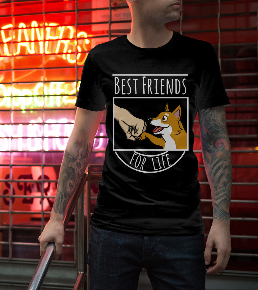 Best Friends For Life Shiba Inu Fist Bump Paws T-Shirt
