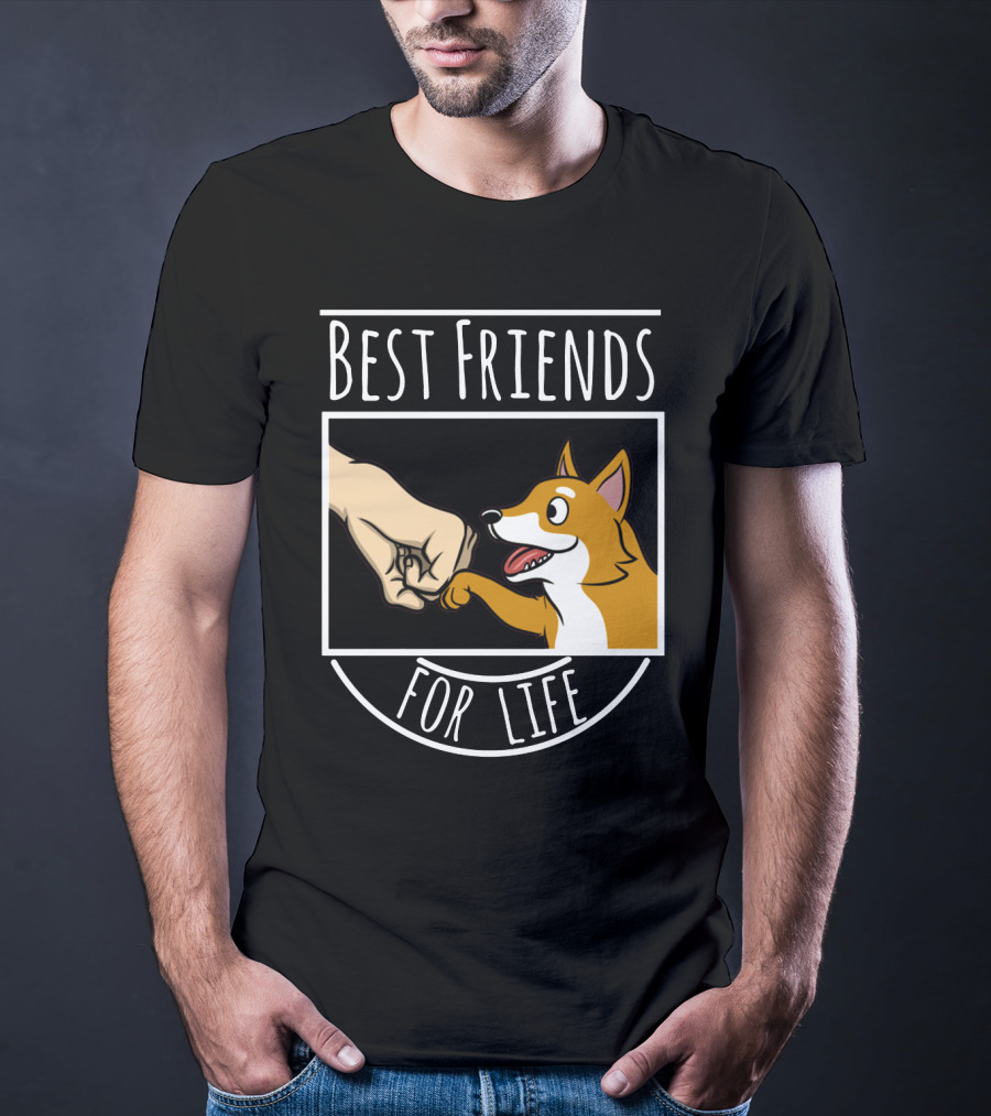 Best Friends For Life Shiba Inu Fist Bump Paws T-Shirt