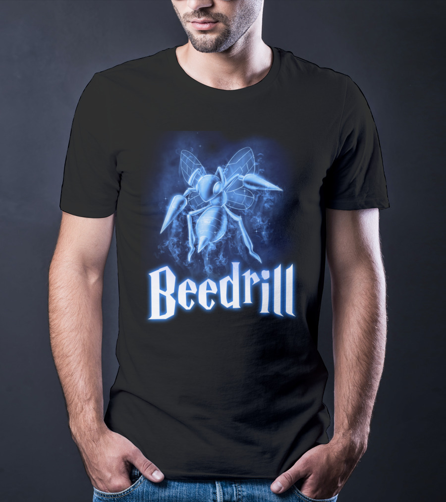 Beedrill Pokemon Patronus Glow Blue Aura T-Shirt