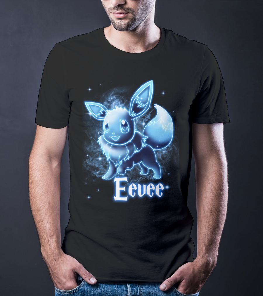 Eevee Pokemon Patronus Neon Glow Effect T-Shirt