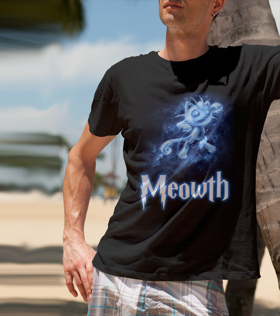 Meowth Pokemon Wizardry Aura T-Shirt