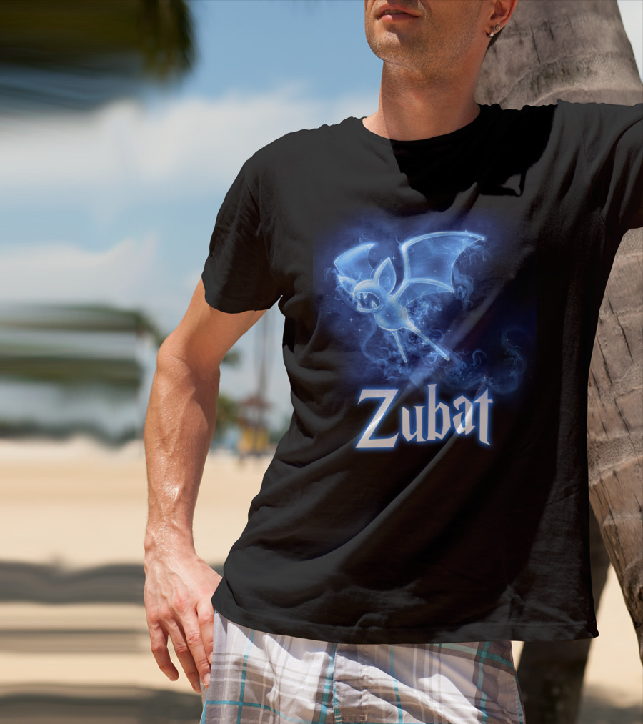 Zubat Pokemon Patronus Glowing Blue Mystical Bat T-Shirt