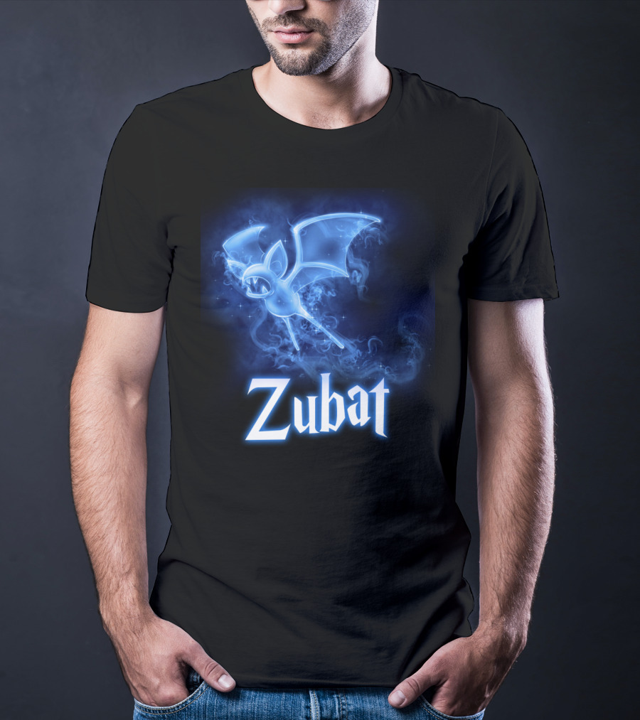 Zubat Pokemon Patronus Glowing Blue Mystical Bat T-Shirt
