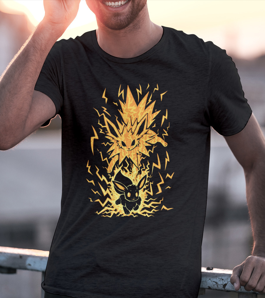 Evolution Pokemon Jolteon Electric Eevee Transformation T-Shirt