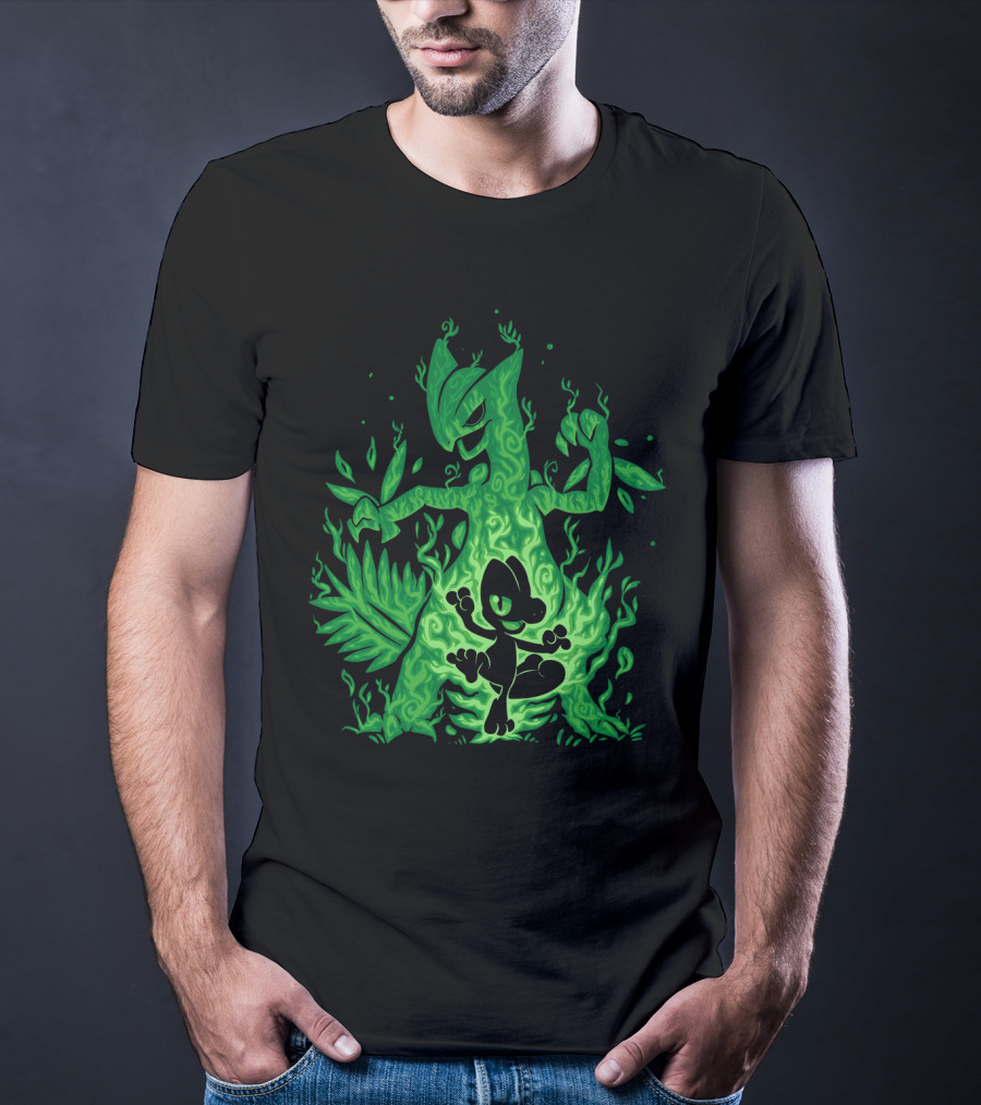 Evolution Pokemon Treecko To Sceptile Transformation T-Shirt