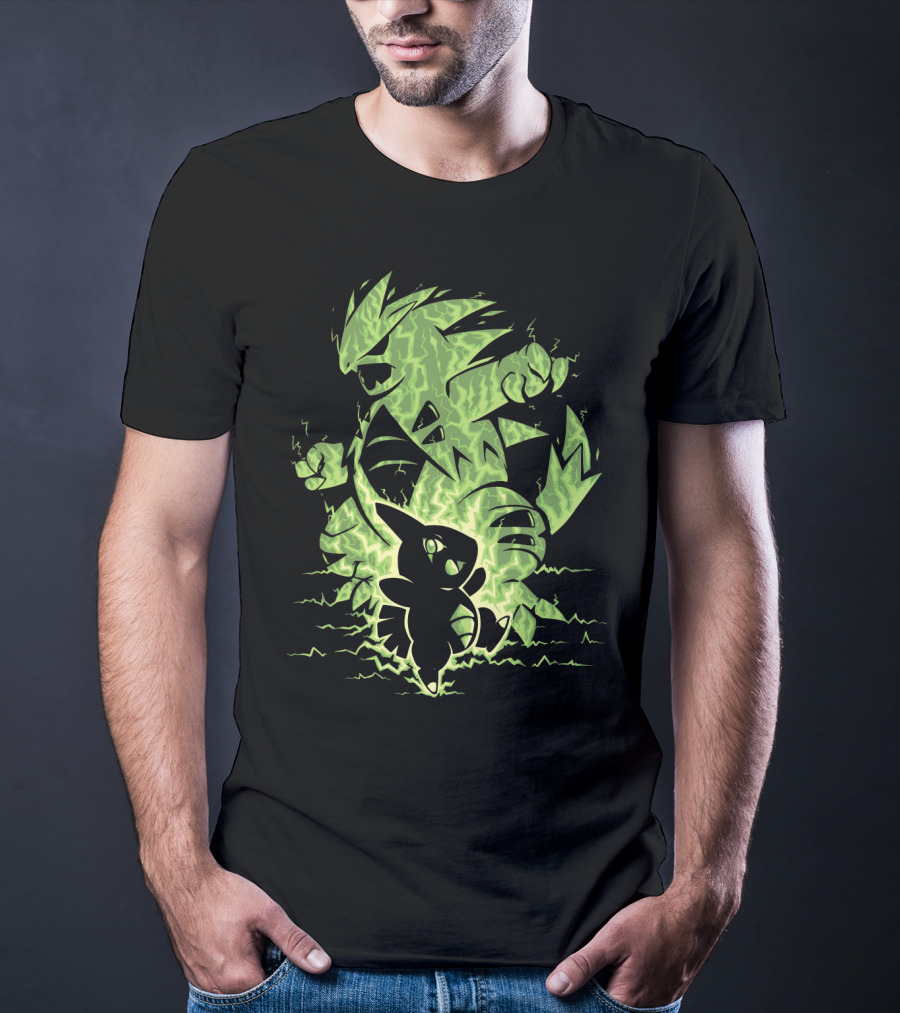 Evolution Pokemon Tyranitar Larvitar Electric Transformation T-Shirt