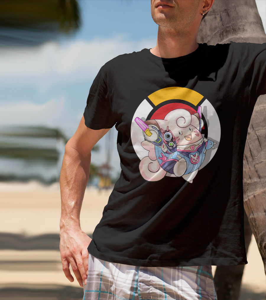 Pokemon Clefairy Overwatch D.va Crossover T-Shirt