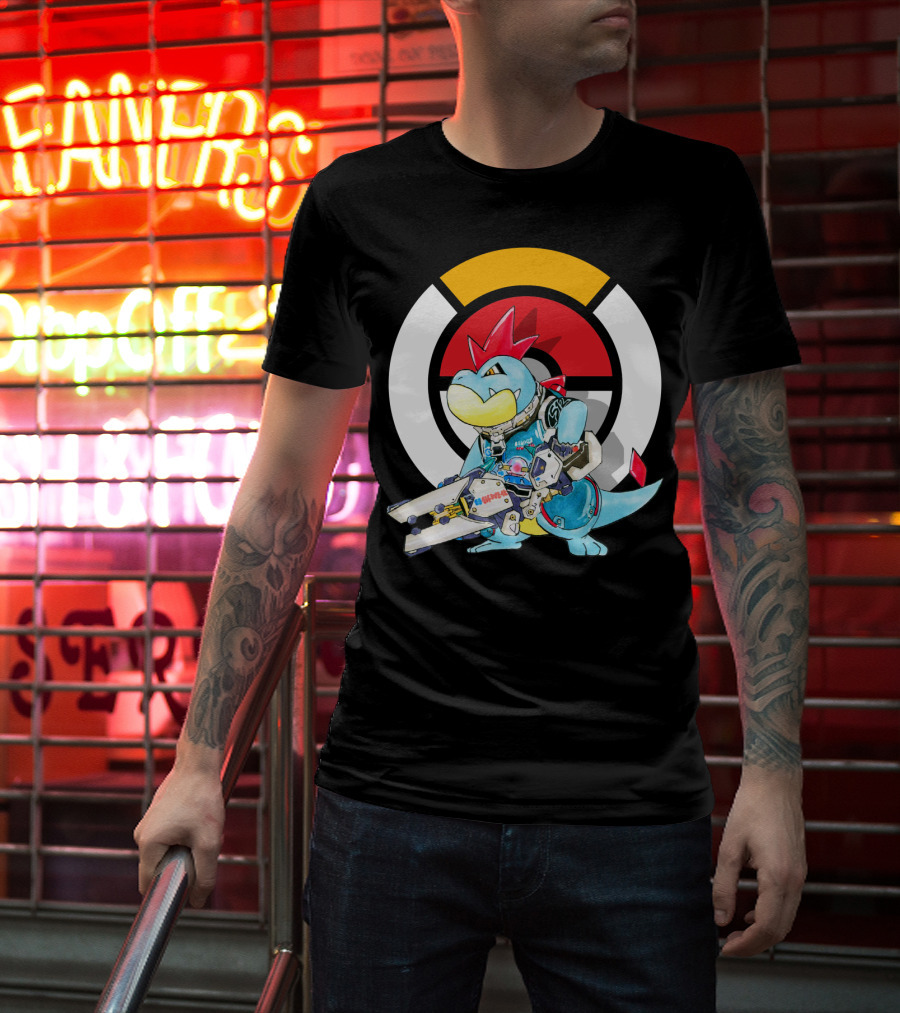 POKEMON CROCONAW ZARYA Crossover With Pokeball Background T-Shirt
