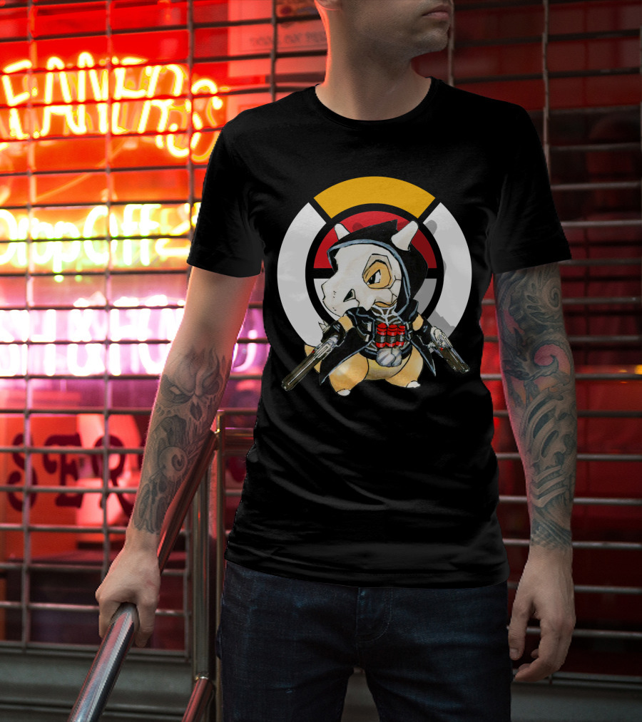 Pokemon X Over Cubone X Reaper Hood Dual Guns T-Shirt