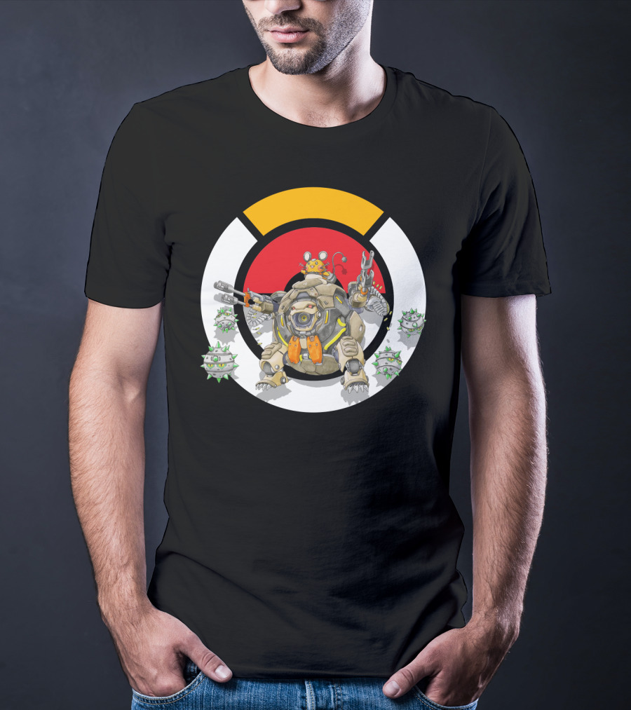 Pokemon X Over Dedenne X Hammond Logo Circle With Ferrothorn T-Shirt